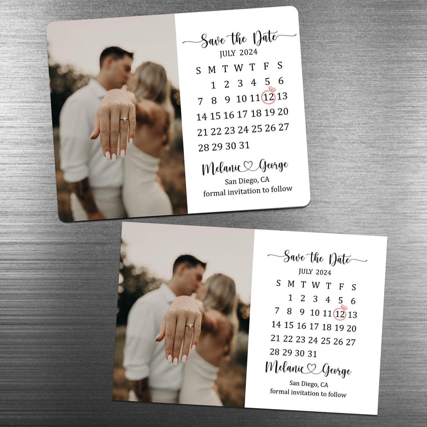 Save the Date Calendar Magnet Photo Magnetized Save the Date Cards Personalized Photo Fridge Magnets Calendar Wedding Announcement Gifts