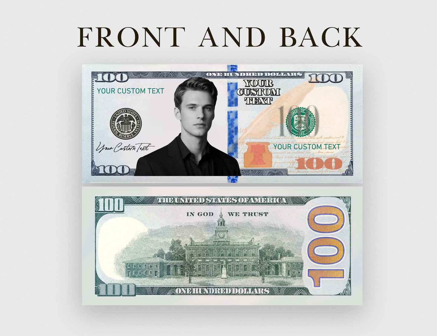 Your Face on Money/Personalized 100 dollar bill Prints/Birthday Money/Party Money/Custom Money/Play Money/Custom Your Face on 100 Dollar