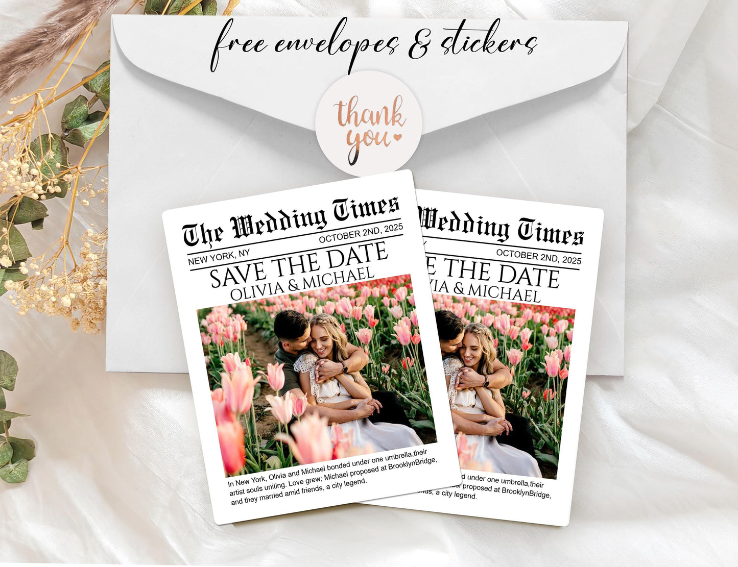 Save the Date Magnets/Editable Newspaper Magnet/Wedding Photo Magnet/Wedding Announcement/Wedding Invitations Magnet/Magnet Favors