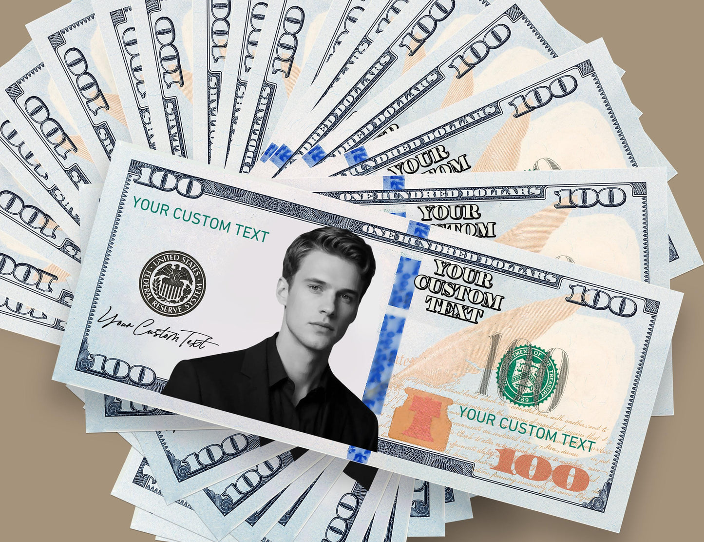 Your Face on Money/Personalized 100 dollar bill Prints/Birthday Money/Party Money/Custom Money/Play Money/Custom Your Face on 100 Dollar