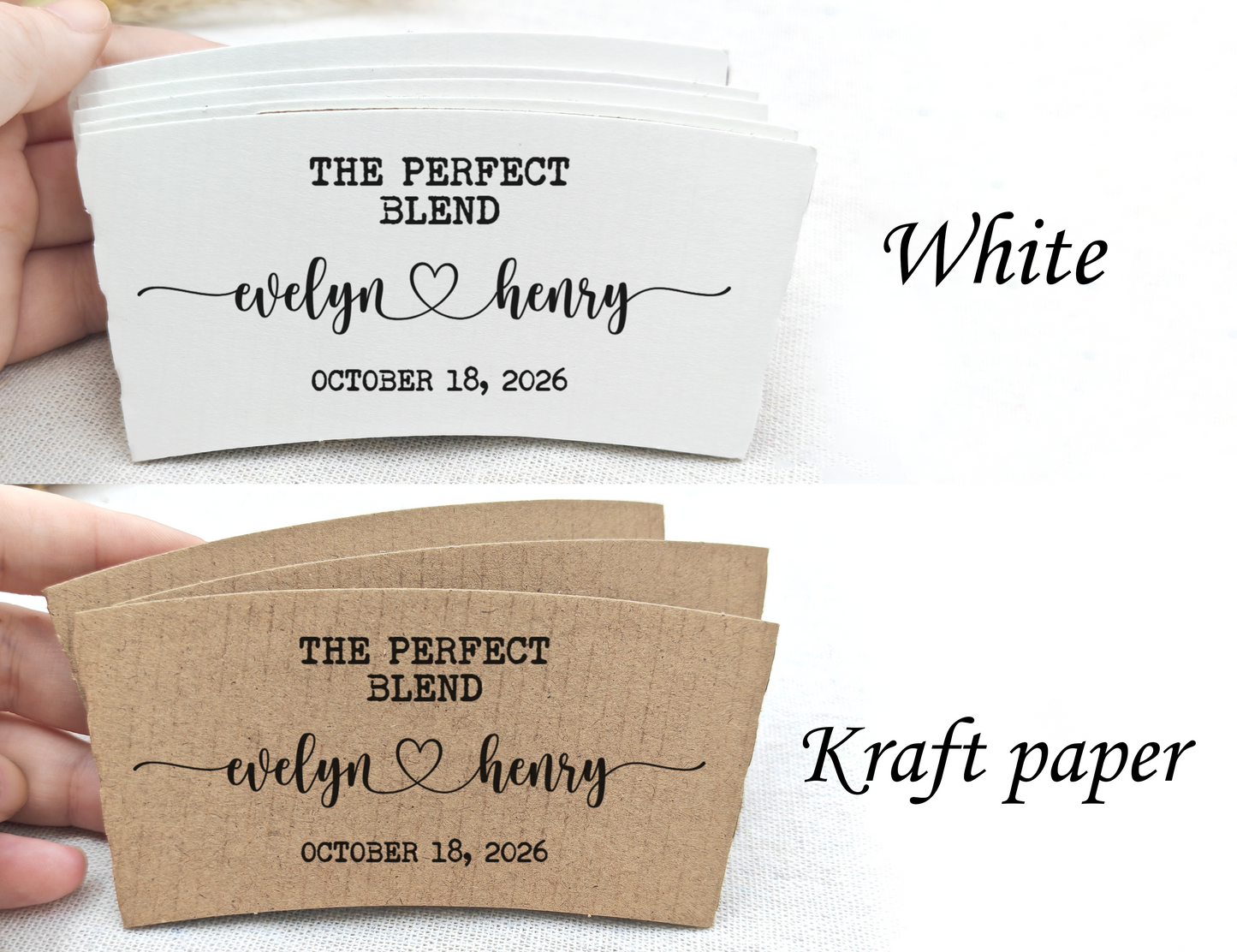 Personalized Coffee Cup Sleeves for Wedding/Custom Coffee Cup With Sleeves/The Perfect Blend Wedding Coffee Sleeves/Wedding Coffee Bar