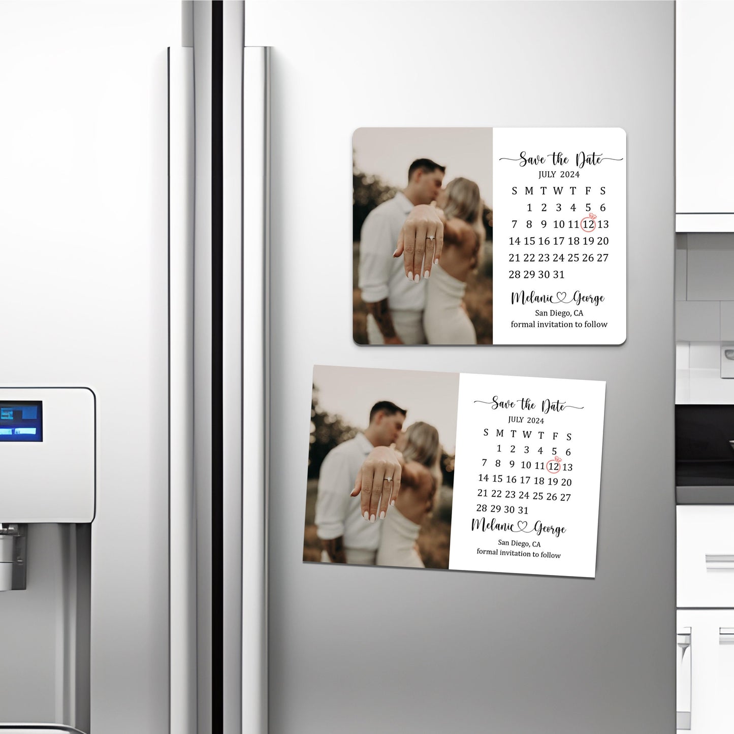 Save the Date Calendar Magnet Photo Magnetized Save the Date Cards Personalized Photo Fridge Magnets Calendar Wedding Announcement Gifts