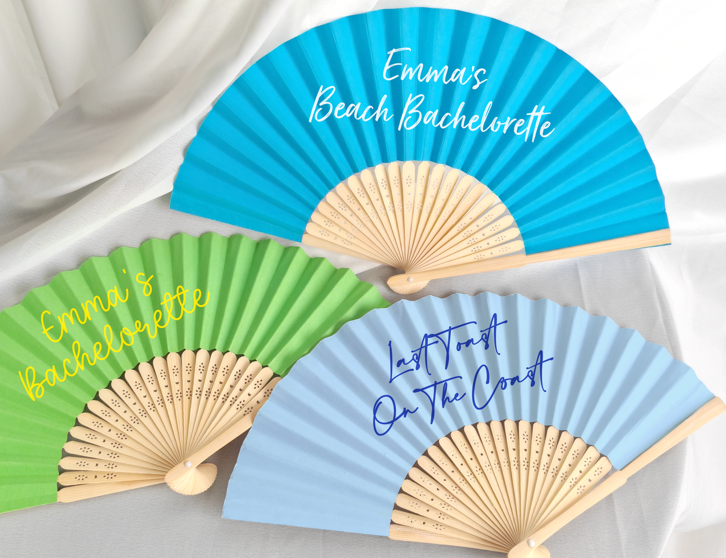 ANY TEXT Hand Paper Foldable Fan/NAME Hand Fan/Custom Folding Fans for Beach Wedding or Party/Holiday, Wedding, Business, Hen Party, Event