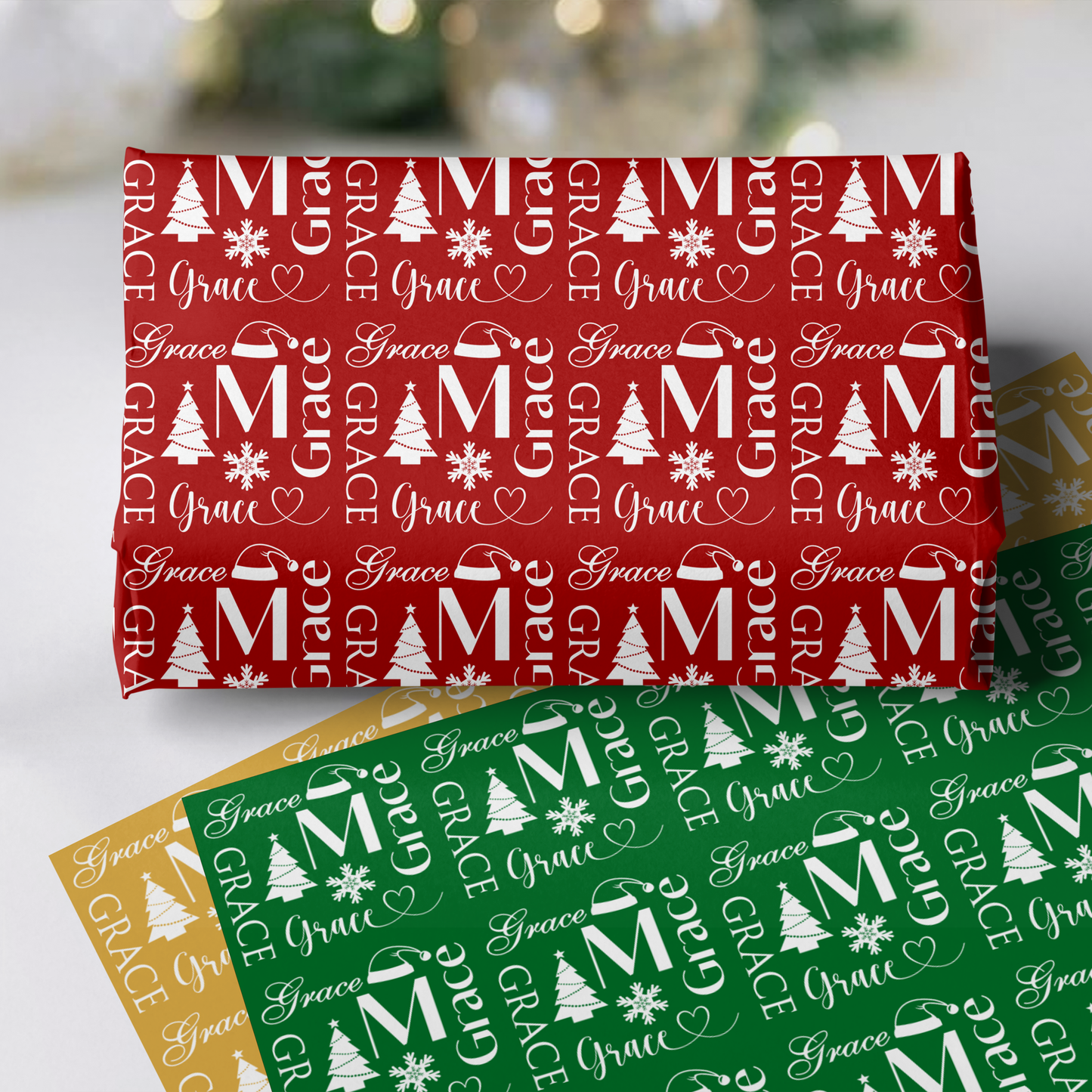 Personalized Christmas Gift Wrapping Paper Rolls/Christmas Gift Wrap with Name/Custom Wrapping Paper/Personalized Holiday Gift Wrap
