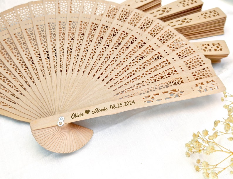 Wedding Rustic Sandalwood Fans Favors Personalized Hand Fans Bridal Bachelorette Party Favors Beach Gifts for Guests Beach Wedding Favors