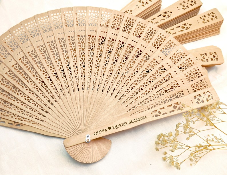Wedding Rustic Sandalwood Fans Favors Personalized Hand Fans Bridal Bachelorette Party Favors Beach Gifts for Guests Beach Wedding Favors