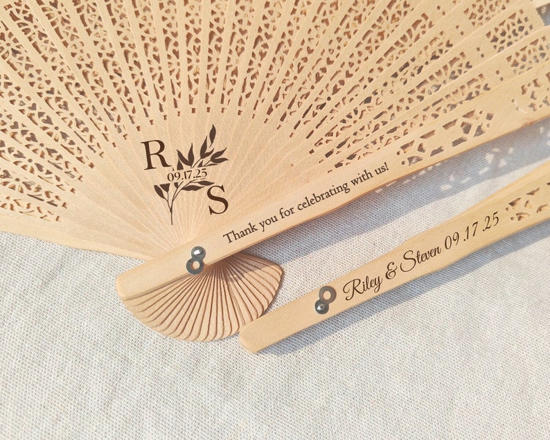 Rustic Wedding Favor Ceremony Fan Personalized Hand Fans Wedding Fan Favors Wedding Rustic Fans Ceremony Favor for Guest Custom Wooden Fans