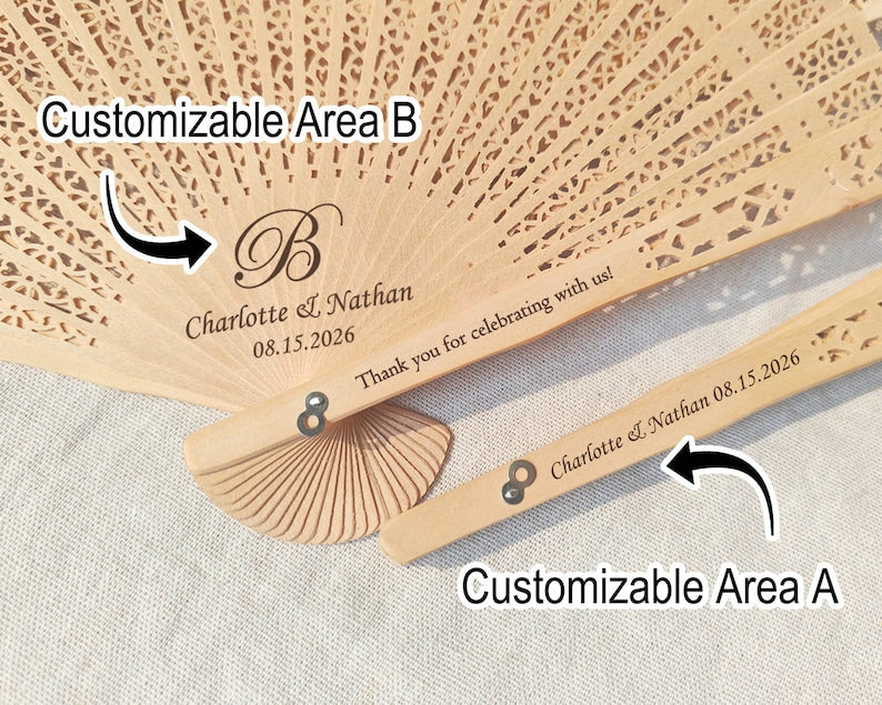 Personalized Wedding Fan/Custom Monogram Wedding Favors/Personalized Wooden Hand Fans/Rustic Wedding Ceremony Fans/Special Event Party Favor