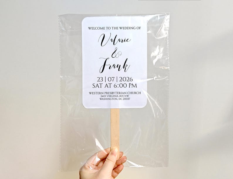 Personalized Wedding Hand Fans Double-Sided Printed Photo Wedding Program Fan with Photo Fans for Guests Ceremony Fans Printable Wedding Fan