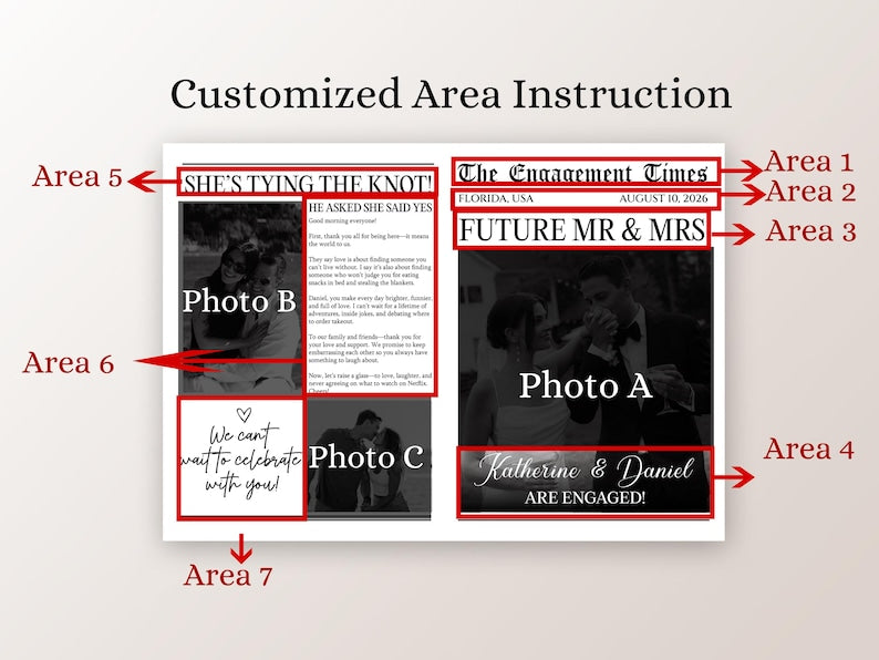 Newspaper Engagement Announcement/Editable Future Mr & Mrs Newspaper/Engagement Wedding Newspaper For Photography/Printed Shipped Newspaper