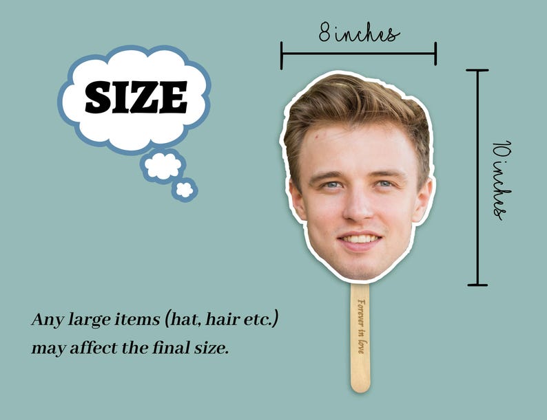 Custom Face on A Stick Party Favors/Pet Face on a Stick/Bachelorette Decorations/Groom Face Fans/Birthday/Wedding/Graduation/Baby Shower