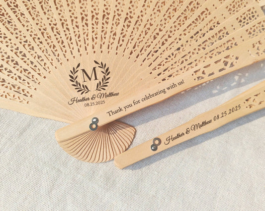 Personalized Wedding Fan Favors, Wedding Folding Fans, Wedding Ceremony Fans, Rustic Favor Hand Fan, Ceremony Favor for Guest, Custom Party Fans