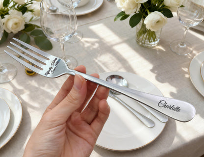 Custom Engraved Stainless Steel Spoons & Fork/Personalized Ice Cream Spoon Gift/Birthday Gift/Anniversary Gift/Engraved Custom Spoon or Fork