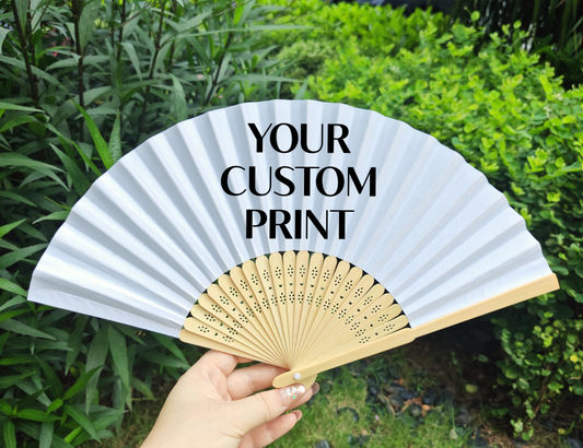 Custom Folding Hand Fan with Name, Logo or Quote/Custom Fan Printing/Bachelorette Party Favor/Birthday Party Gift/Custom Bridesmaid Favor