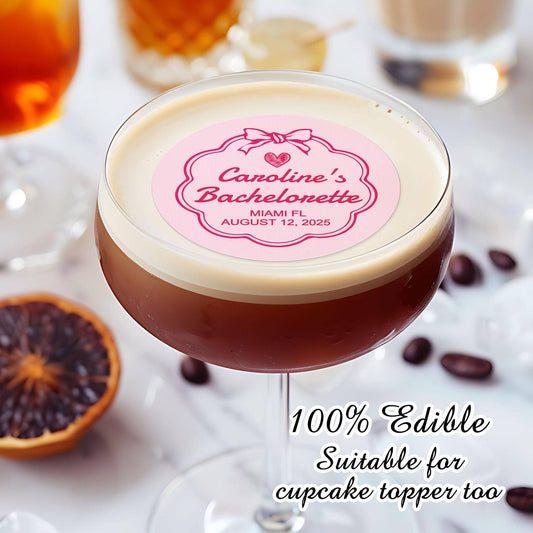 Edible Drink Toppers or Cupcake Toppers/Bachelorette Drink Toppers/Bachelorette Party Decor/Bachelorette Party Edible Cocktail Toppers