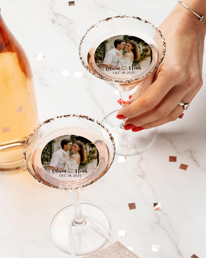 Personalized Edible Photo Wedding Drink Toppers/Custom Drink Toppers/Portrait Edible Toppers/Save The Date/Engagement/Wedding Party Decor