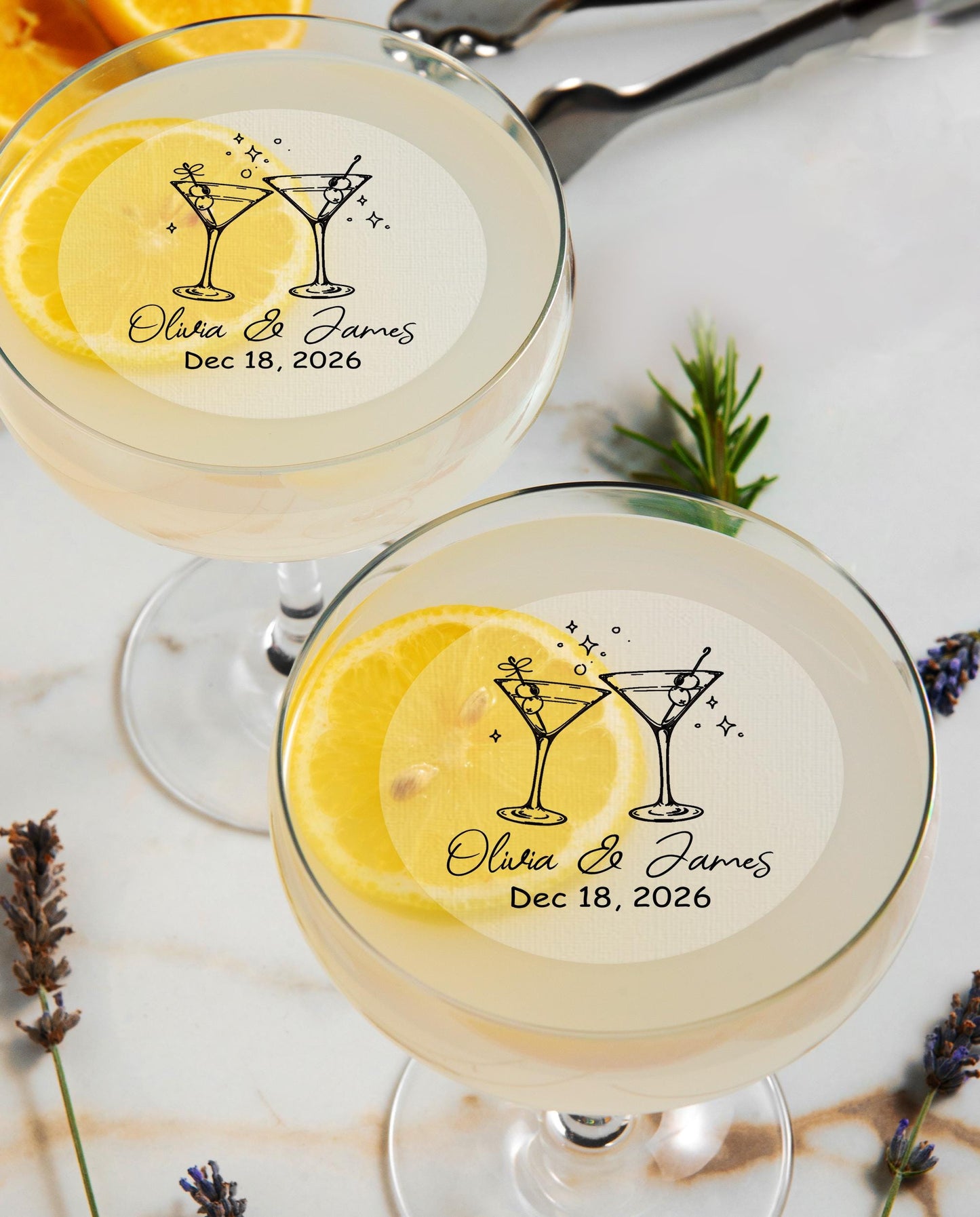 Edible Cocktail Toppers/Wedding Party Favors/Personalize Wedding/Birthday/Special Events/Edible Drink Toppers/Monogram Cocktail Garnishes
