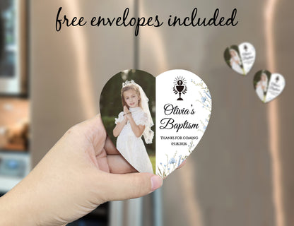 Baptism Magnet Favors for Guest/First Communion Gifts/Baptism Photo Magnets/Customizable Christening Favors/Baptism Favors/Favor De Bautizo