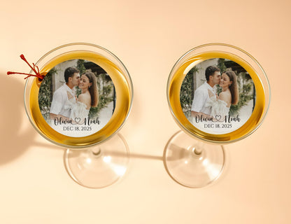 Personalized Edible Photo Wedding Drink Toppers/Custom Drink Toppers/Portrait Edible Toppers/Save The Date/Engagement/Wedding Party Decor