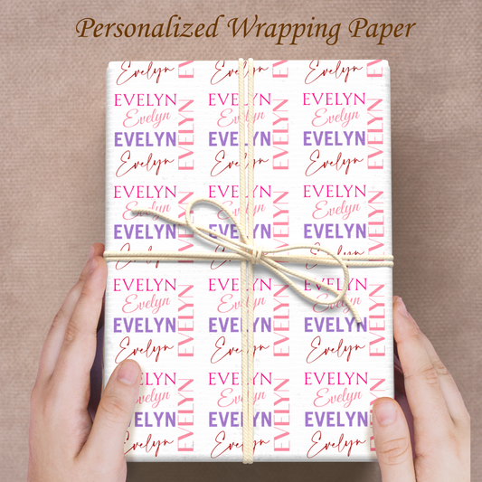 NAME Personalized Gift Wrap/Collage Name Personalized Wrapping Paper/Custom Bespoke Wrapping Paper/Wrapping Paper for Gifts/Gift Wrap Roll
