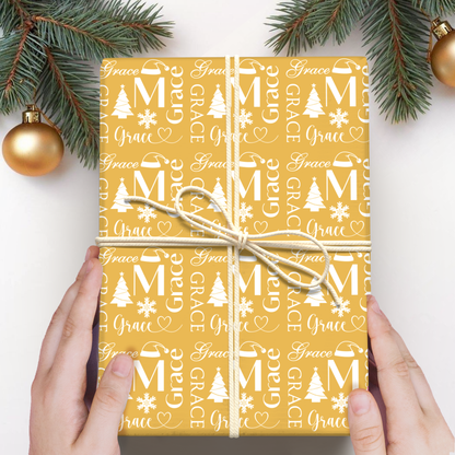 Personalized Christmas Gift Wrapping Paper Rolls/Christmas Gift Wrap with Name/Custom Wrapping Paper/Personalized Holiday Gift Wrap