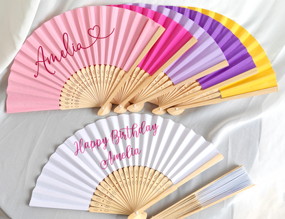 ANY TEXT Hand Paper Foldable Fan/NAME Hand Fan/Custom Folding Fans for Beach Wedding or Party/Holiday, Wedding, Business, Hen Party, Event