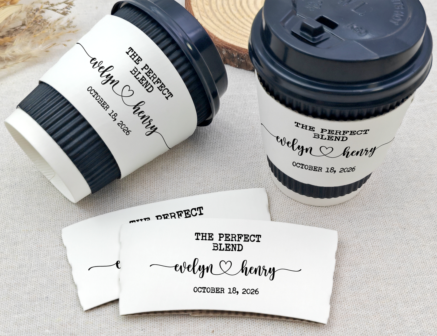 Personalized Coffee Cup Sleeves for Wedding/Custom Coffee Cup With Sleeves/The Perfect Blend Wedding Coffee Sleeves/Wedding Coffee Bar