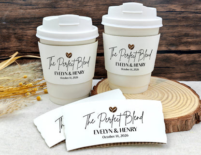 The Perfect Blend Wedding Coffee SLEEVES/Custom Coffee Cup With Sleeves/Wedding Coffee Bar/Personalized Paper Coffee Cup Sleeves for Wedding