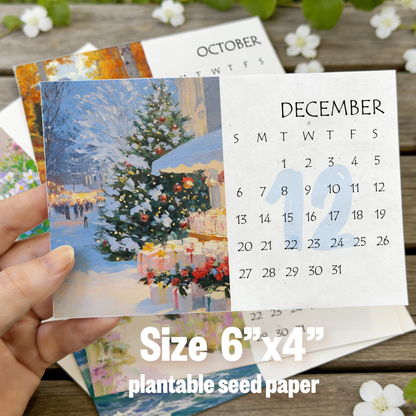 2026 Plantable Wildflower Seed Paper Calendar – Eco-Friendly & Sustainable Gift Idea