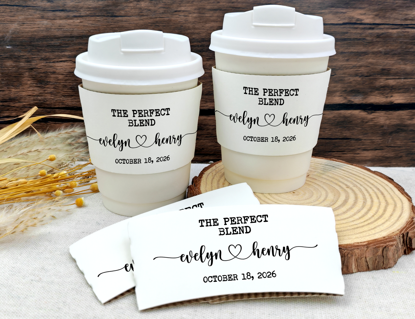 Personalized Coffee Cup Sleeves for Wedding/Custom Coffee Cup With Sleeves/The Perfect Blend Wedding Coffee Sleeves/Wedding Coffee Bar
