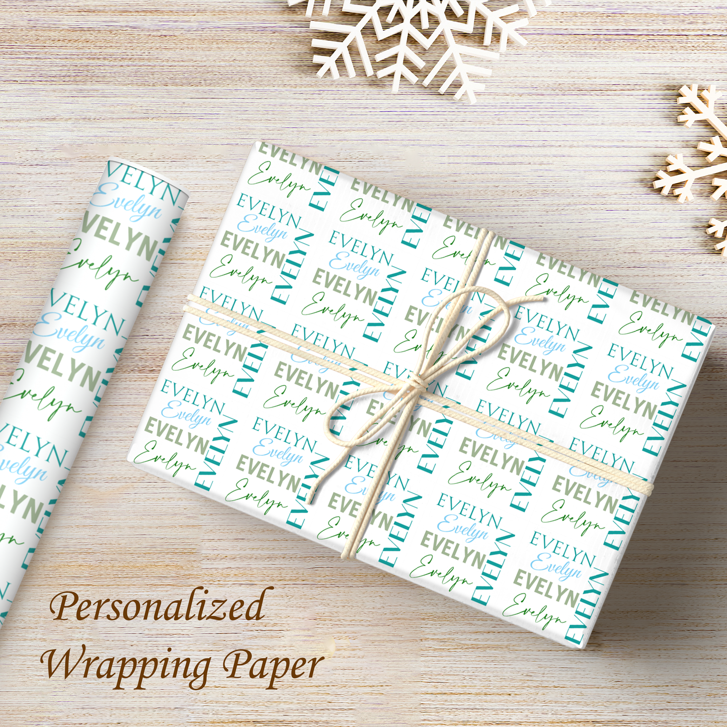 NAME Personalized Gift Wrap/Collage Name Personalized Wrapping Paper/Custom Bespoke Wrapping Paper/Wrapping Paper for Gifts/Gift Wrap Roll