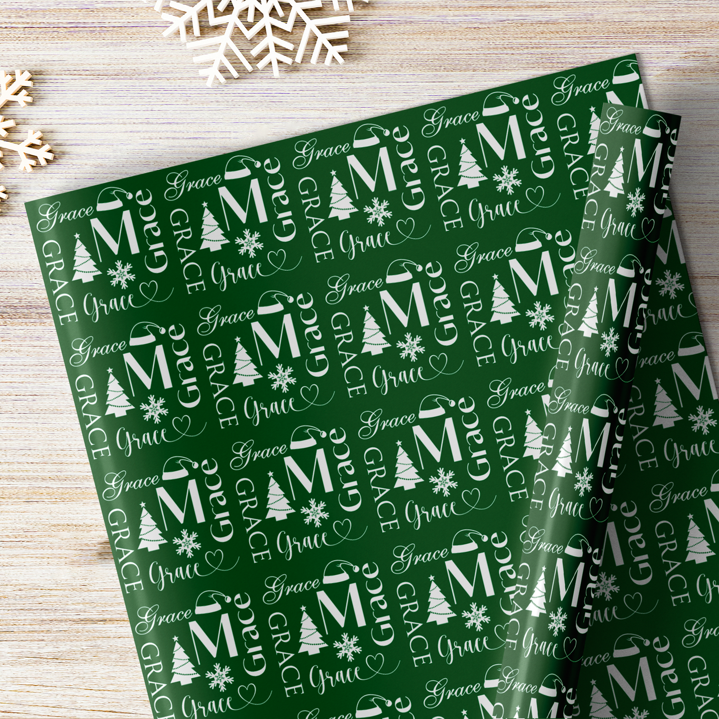 Personalized Christmas Gift Wrapping Paper Rolls/Christmas Gift Wrap with Name/Custom Wrapping Paper/Personalized Holiday Gift Wrap