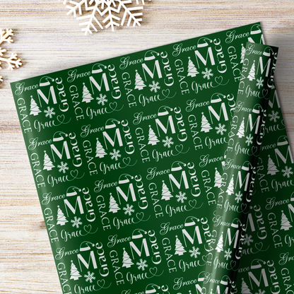 Personalized Christmas Gift Wrapping Paper Rolls/Christmas Gift Wrap with Name/Custom Wrapping Paper/Personalized Holiday Gift Wrap
