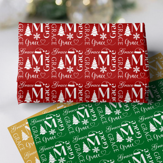 Personalized Christmas Gift Wrapping Paper Rolls/Christmas Gift Wrap with Name/Custom Wrapping Paper/Personalized Holiday Gift Wrap