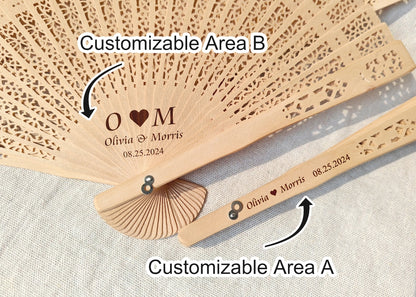 Personalized Wedding Fan Favors, Wedding Folding Fans, Wedding Ceremony Fans, Rustic Favor Hand Fan, Ceremony Favor for Guest, Custom Party Fans