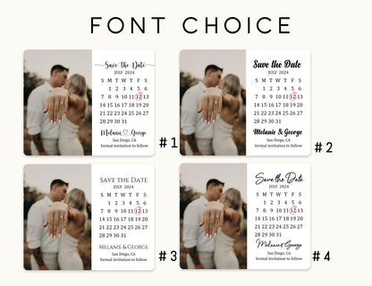 Save the Date Calendar Magnet Photo Magnetized Save the Date Cards Personalized Photo Fridge Magnets Calendar Wedding Announcement Gifts