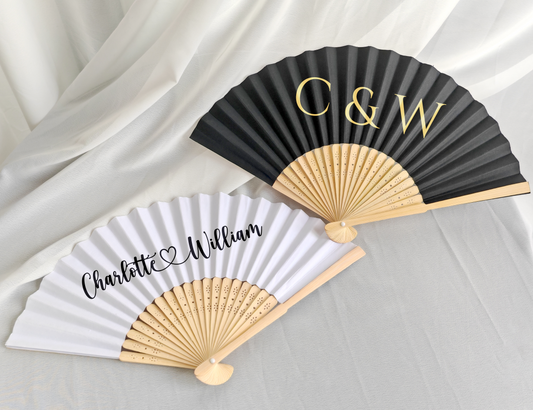 ANY TEXT Hand Paper Foldable Fan/NAME Hand Fan/Custom Folding Fans for Beach Wedding or Party/Holiday, Wedding, Business, Hen Party, Event