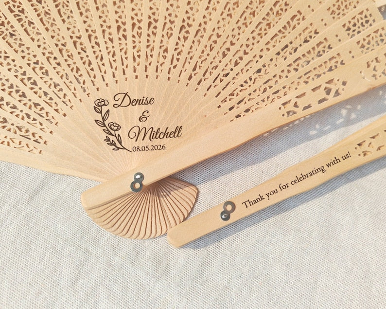 Personalized Wedding Fan Favors, Wedding Folding Fans, Wedding Ceremony Fans, Rustic Favor Hand Fan, Ceremony Favor for Guest, Custom Party Fans