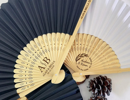 Custom Engraved Sandalwood Fans In Bulk/Personalized Wedding Hand Fans/Wedding Favour Fans for Guests/Bridesmaid Gifts/Custom Party Favours
