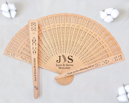 Rustic Wedding Favor Ceremony Fan Personalized Hand Fans Wedding Fan Favors Wedding Rustic Fans Ceremony Favor for Guest Custom Wooden Fans