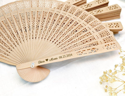 Wedding Rustic Sandalwood Fans Favors Personalized Hand Fans Bridal Bachelorette Party Favors Beach Gifts for Guests Beach Wedding Favors