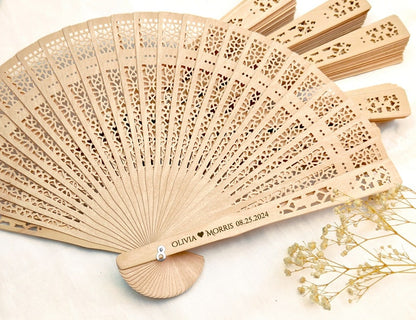 Wedding Rustic Sandalwood Fans Favors Personalized Hand Fans Bridal Bachelorette Party Favors Beach Gifts for Guests Beach Wedding Favors
