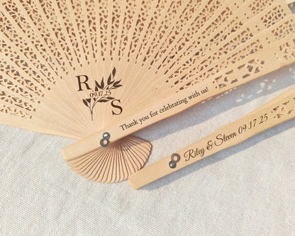 Rustic Wedding Favor Ceremony Fan Personalized Hand Fans Wedding Fan Favors Wedding Rustic Fans Ceremony Favor for Guest Custom Wooden Fans