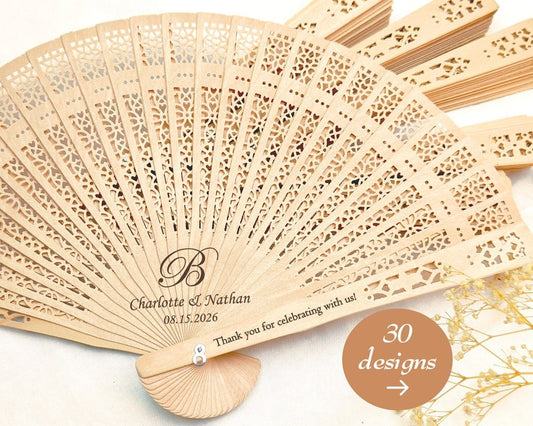 Personalized Wedding Fan/Custom Monogram Wedding Favors/Personalized Wooden Hand Fans/Rustic Wedding Ceremony Fans/Special Event Party Favor