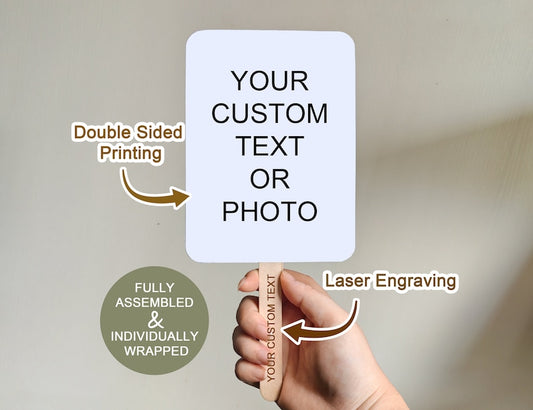 Custom Printed Photo Fans/Personalize with Your Logo or Design/Custom Business Logo Website Promotional Hand Fans/Graduation Fan/Wedding Fan