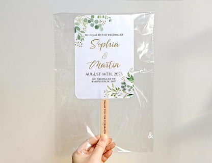 Wedding Program Fans Fully-Assembled/Sage Green Wedding Timeline Program Fan/Ceremony Wedding Fans/Fans for Ceremony/Fans for Wedding Day