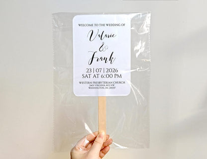 Personalized Wedding Hand Fans Double-Sided Printed Photo Wedding Program Fan with Photo Fans for Guests Ceremony Fans Printable Wedding Fan