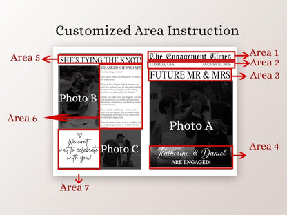 Newspaper Engagement Announcement/Editable Future Mr & Mrs Newspaper/Engagement Wedding Newspaper For Photography/Printed Shipped Newspaper