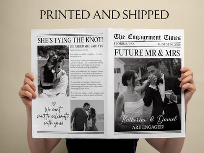 Newspaper Engagement Announcement/Editable Future Mr & Mrs Newspaper/Engagement Wedding Newspaper For Photography/Printed Shipped Newspaper