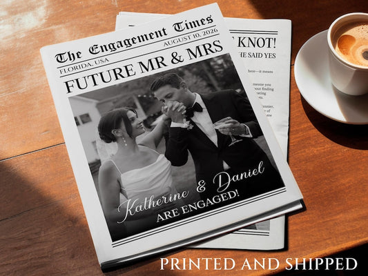 Newspaper Engagement Announcement/Editable Future Mr & Mrs Newspaper/Engagement Wedding Newspaper For Photography/Printed Shipped Newspaper